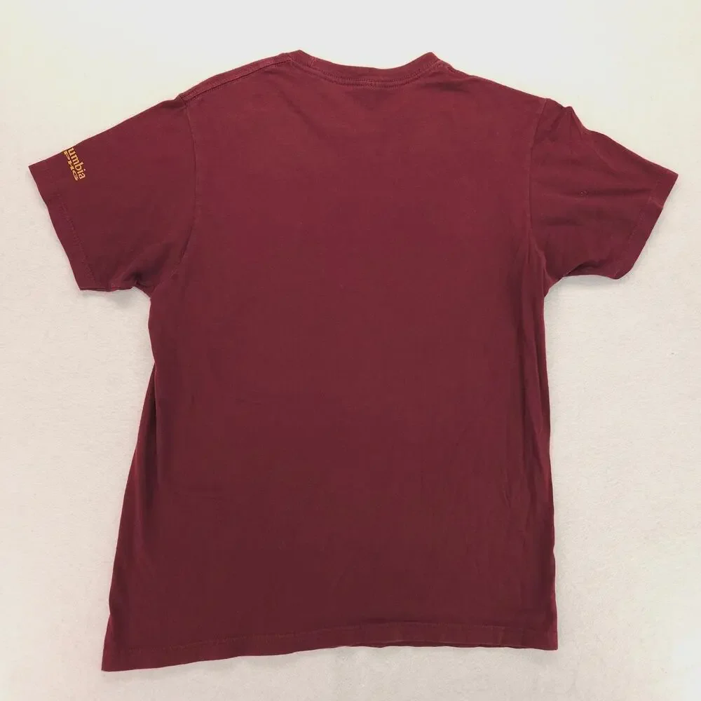 Columbia PHG Casual Short Sleeve Crew Neck Graphic T Shirt Mens Size M Maroon